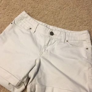 The Limited White Cuffed Denim Shorts